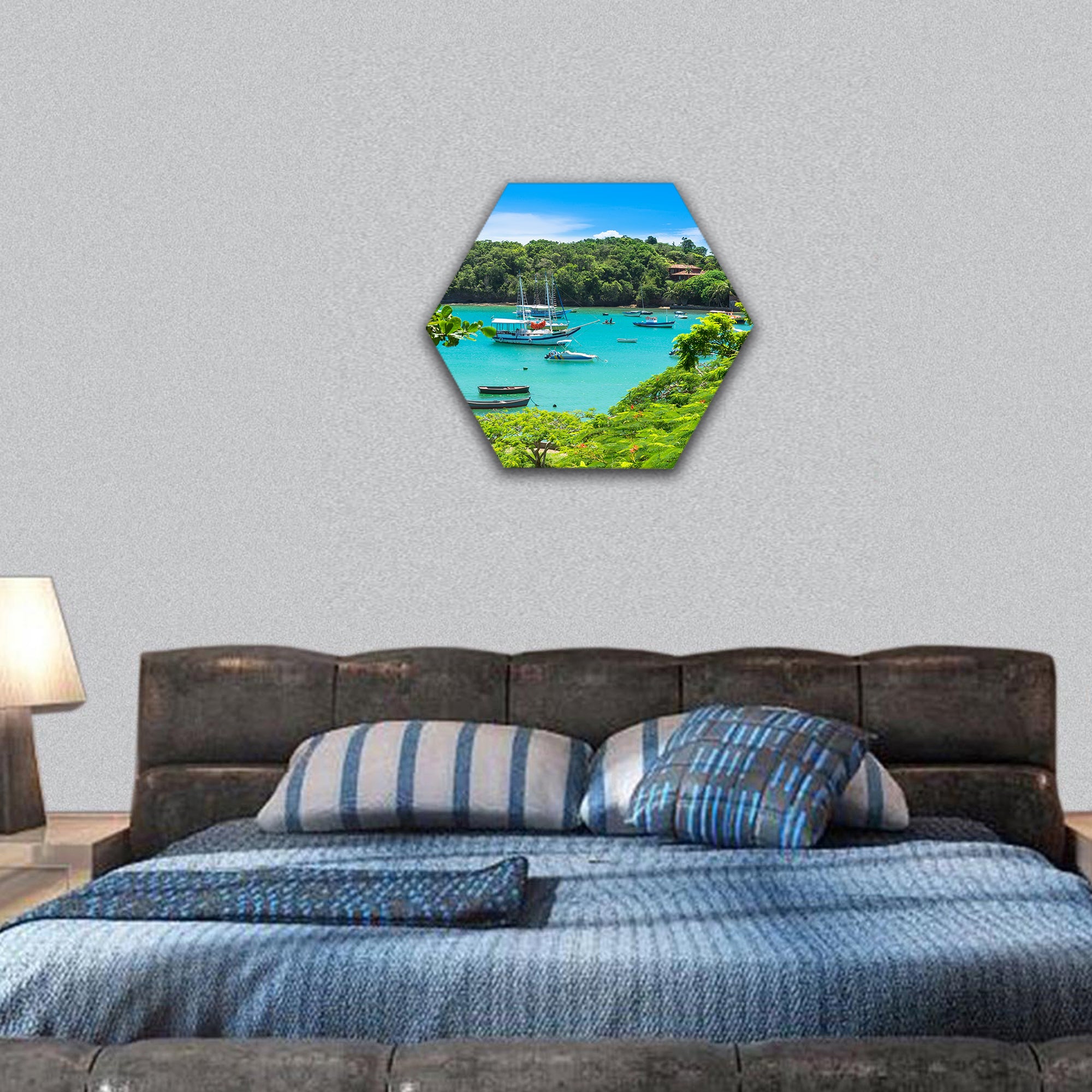 Lagoon in Buzios, Rio de Janeiro Brazil hexagonal canvas wall art