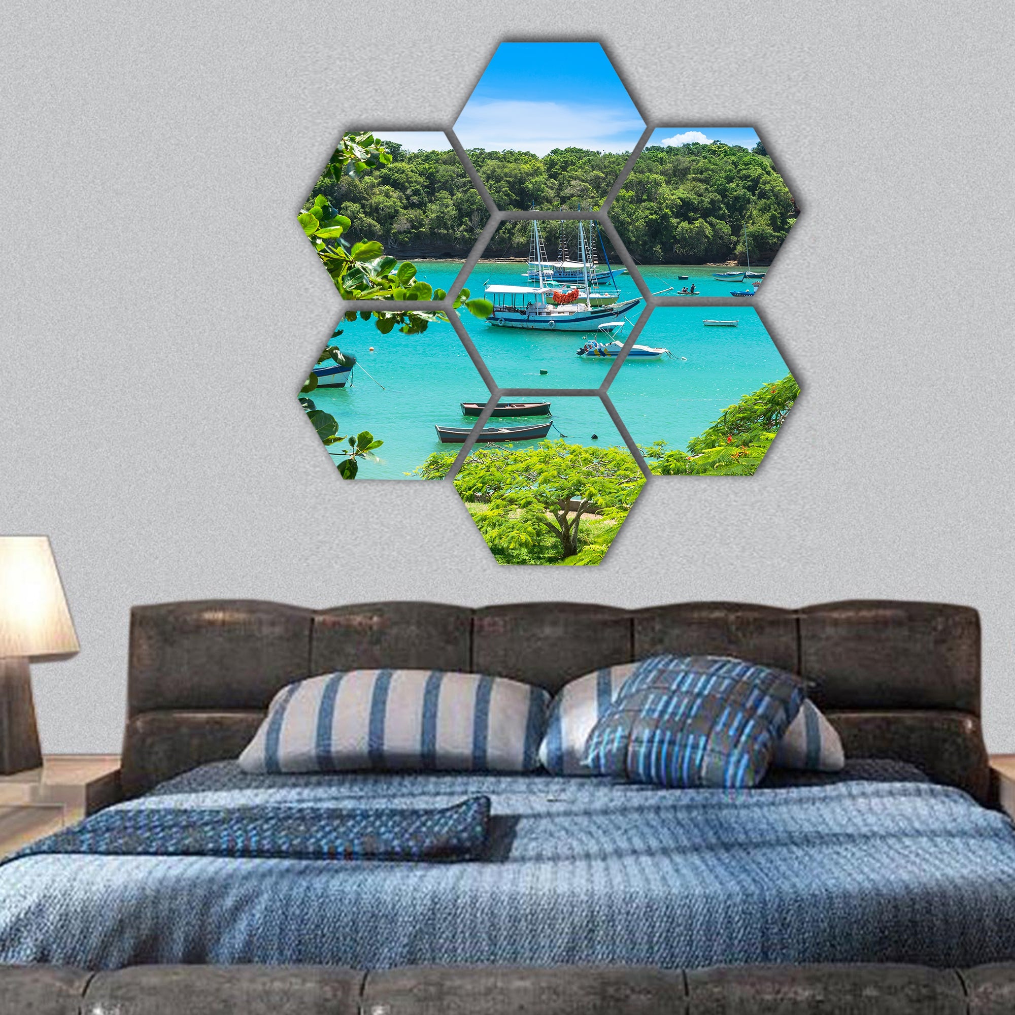 Lagoon in Buzios, Rio de Janeiro Brazil hexagonal canvas wall art