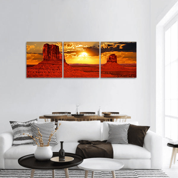 Sunrise over iconic Monument Valley, Arizona, USA, panoramic canvas wall art