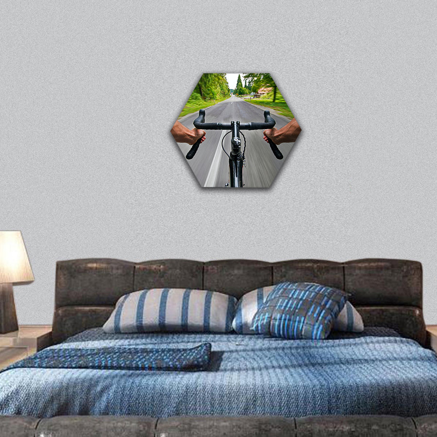 Road cycling wide angle high speed shoot hexagonal canvas wall art