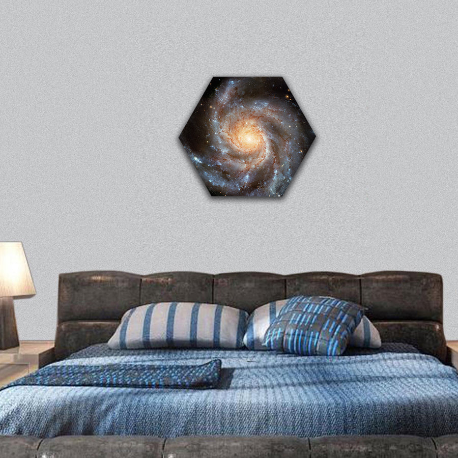 This giant spiral disk of stars hexagonal canvas wall art