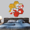 Bhutan Flag hexagonal canvas wall art