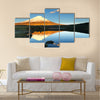 Cotopaxi volcano reflecting in Santo Domingo lagoon Multi Panel Canvas Wall Art