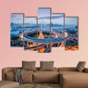 Beautiful Nanpu Bridge at dusk, crosses Huangpu River, shanghai multi panel canvas wall art