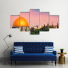 A Mesmerizing Beauty Of the Scene Of The Dome Of The Jerusalem At Sunset Multi Panel Canvas Wall Art