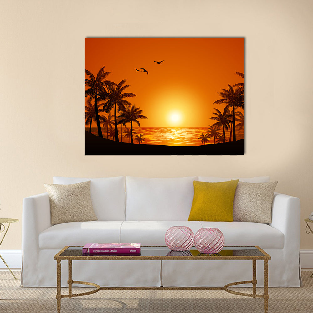 Palm trees multi panel canvas wall art