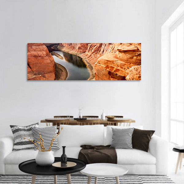 Colorado River Meanders Cutting into Grand Canyon panoramic canvas wall art