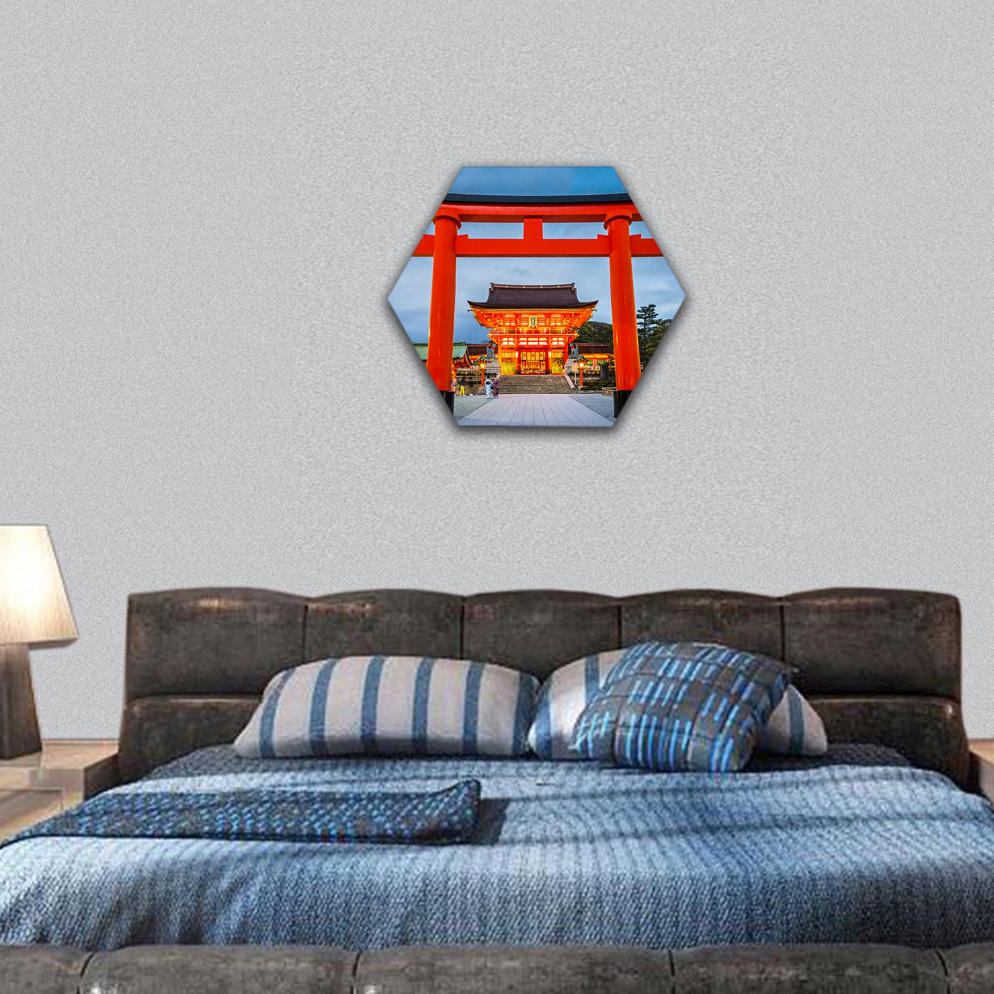 Fushimi Inari Taisha Shrine in Kyoto, Japan hexagonal canvas wall art