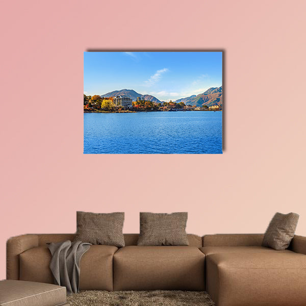Lake Kawaguchi Kawaguchiko at Fujikawaguchiko in Japan multi panel canvas wall art