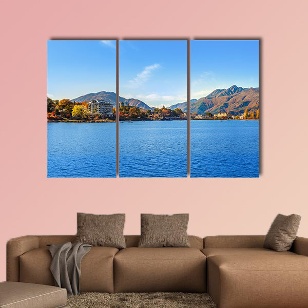 Lake Kawaguchi Kawaguchiko at Fujikawaguchiko in Japan multi panel canvas wall art