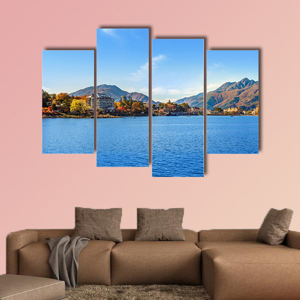 Lake Kawaguchi Kawaguchiko at Fujikawaguchiko in Japan multi panel canvas wall art