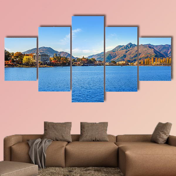 Lake Kawaguchi Kawaguchiko at Fujikawaguchiko in Japan multi panel canvas wall art
