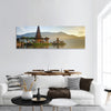 Pura Ulun Danu temple at sunrise on a lake Bratan, Indonesia panoramic canvas wall art