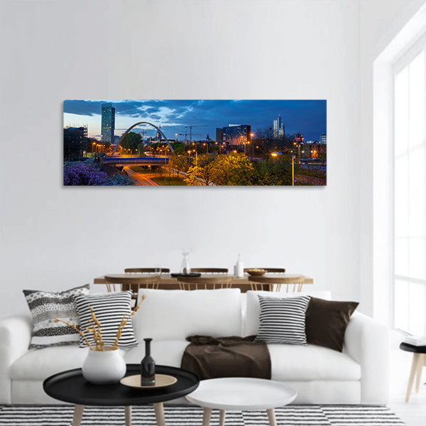 Beetham tower and Hulme Arch bridge over princess road panoramic canvas wall art