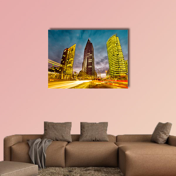 Intersection in front of the Potsdamer Platz in the city center of Berlin, wall art