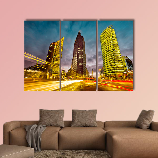 Intersection in front of the Potsdamer Platz in the city center canvas wall art