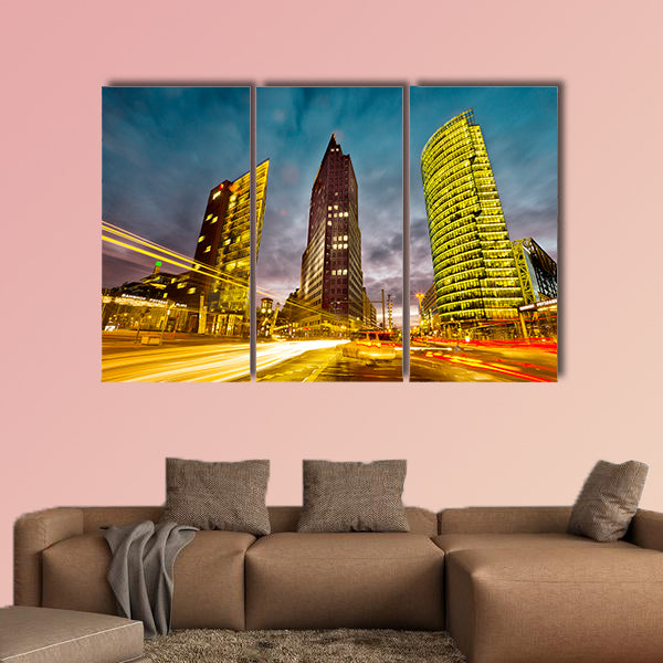 Intersection in front of the Potsdamer Platz in the city center of Berlin, wall art