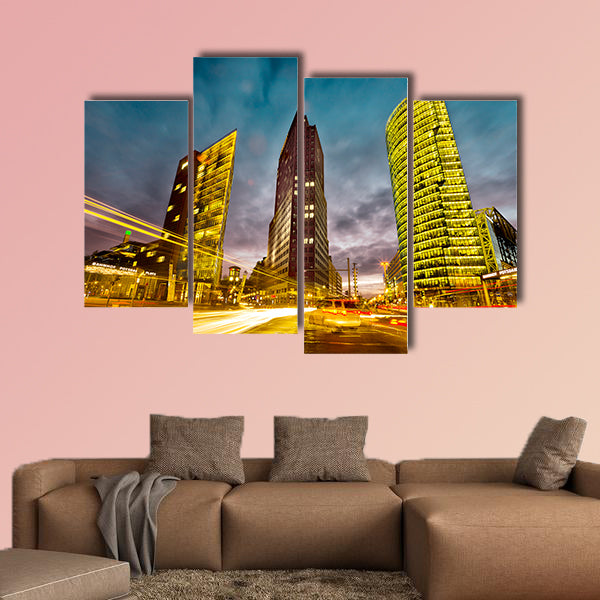 Intersection in front of the Potsdamer Platz in the city center canvas wall art