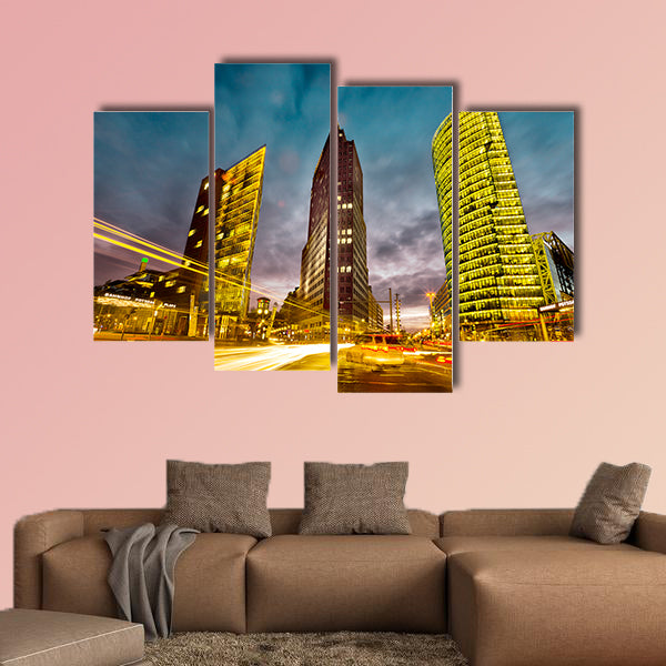 Intersection in front of the Potsdamer Platz in the city center of Berlin, wall art