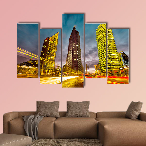 Intersection in front of the Potsdamer Platz in the city center canvas wall art