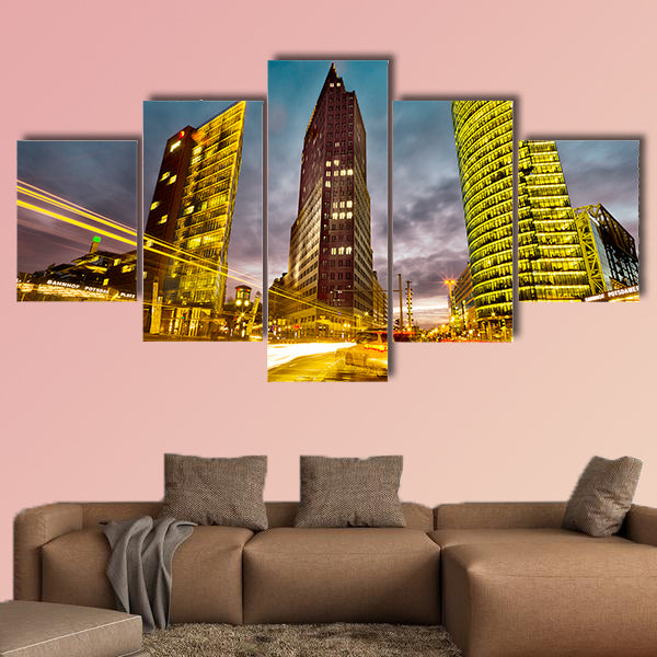 Intersection in front of the Potsdamer Platz in the city center canvas wall art