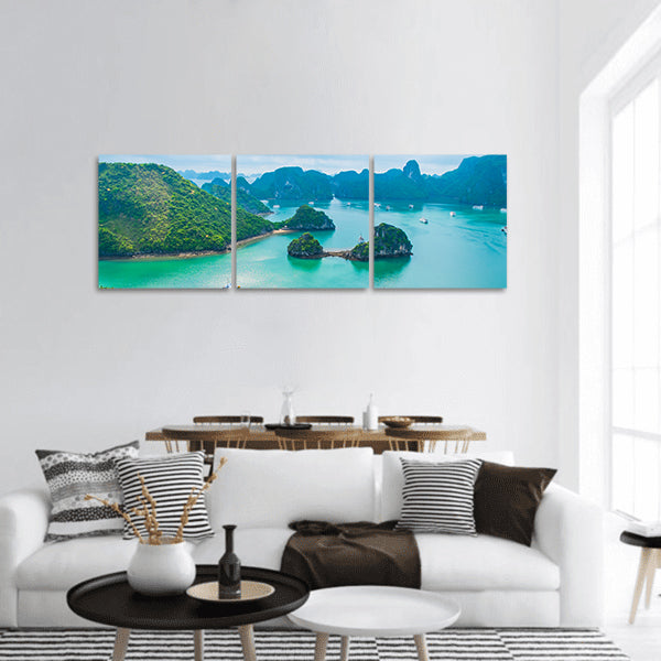 islands in Halong Bay, Vietnam, Southeast Asia Panoramic Canvas Wall Art