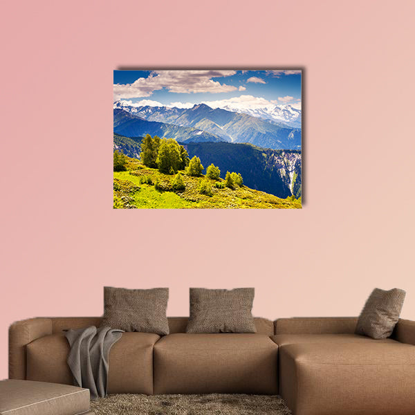  Beautiful view of alpine meadows, Upper Svaneti, multi panel canvas wall art