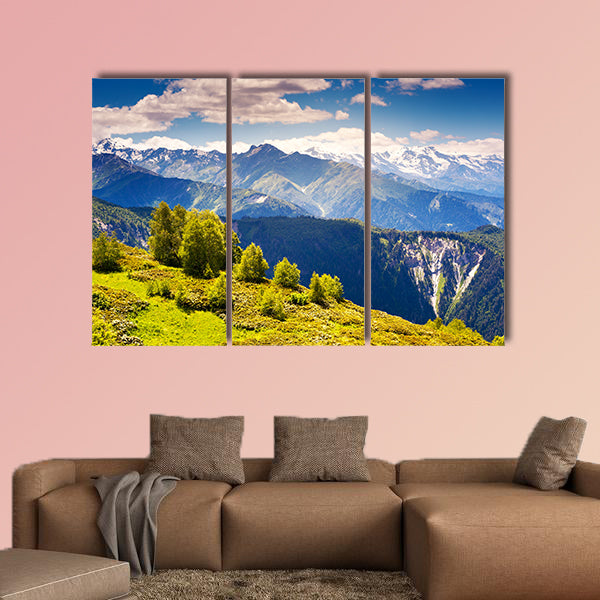  Beautiful view of alpine meadows, Upper Svaneti, multi panel canvas wall art