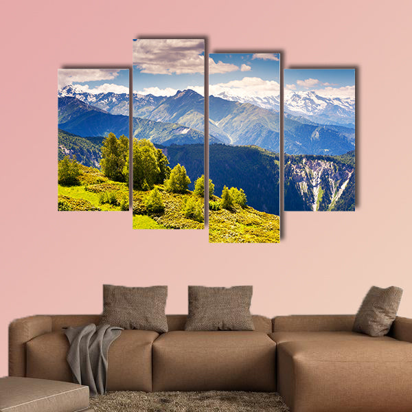  Beautiful view of alpine meadows, Upper Svaneti, multi panel canvas wall art