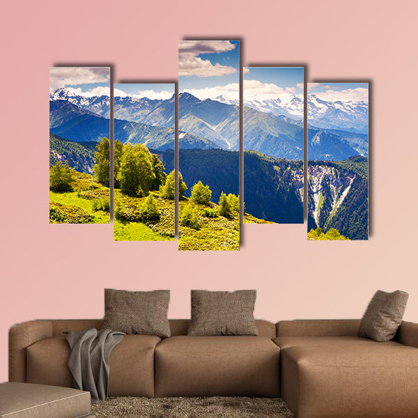  Beautiful view of alpine meadows, Upper Svaneti, multi panel canvas wall art