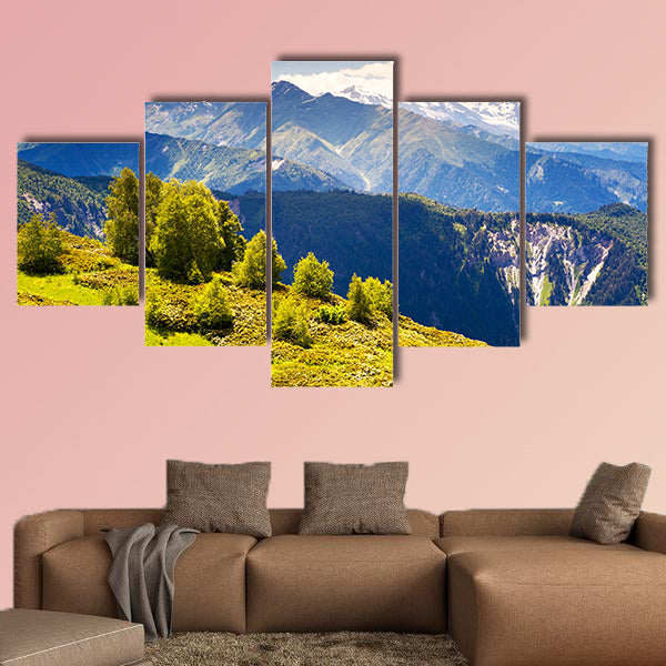  Beautiful view of alpine meadows, Upper Svaneti, multi panel canvas wall art