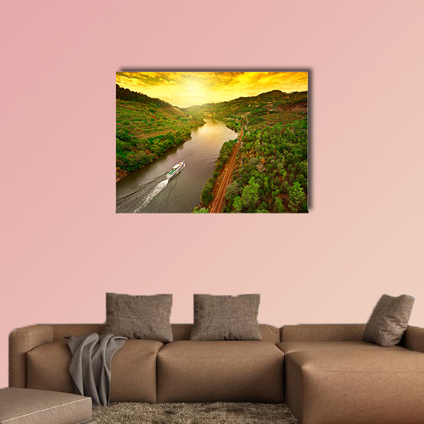 Vineyards in the Valley of the River Douro, Portugal multi panel canvas wall art