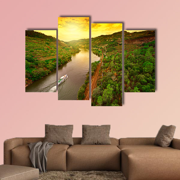 Vineyards in the Valley of the River Douro, Portugal multi panel canvas wall art