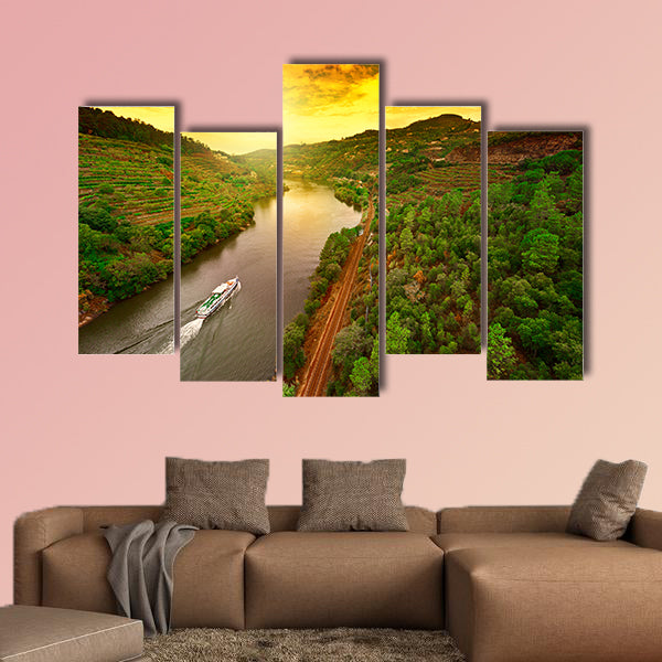 Vineyards in the Valley of the River Douro, Portugal multi panel canvas wall art