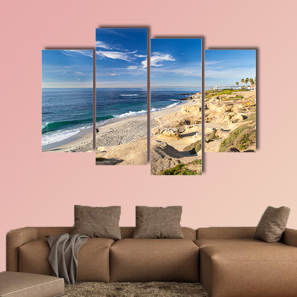 La Jolla cove beach, San Diego, California Multi panel canvas wall art