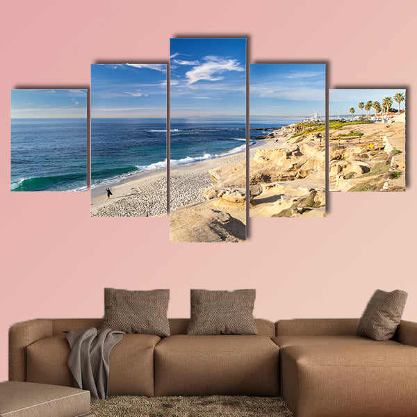 La Jolla cove beach, San Diego, California Multi panel canvas wall art