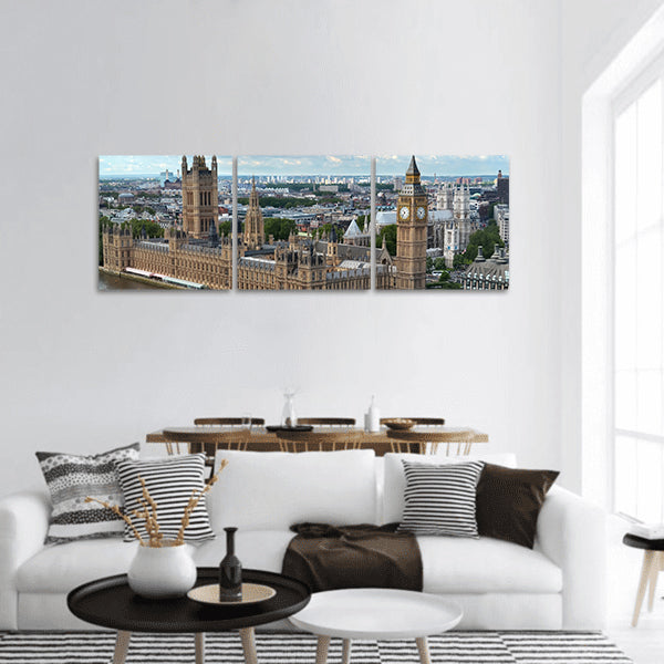 House of parliament in London View from London Eye Panoramic canvas wall art