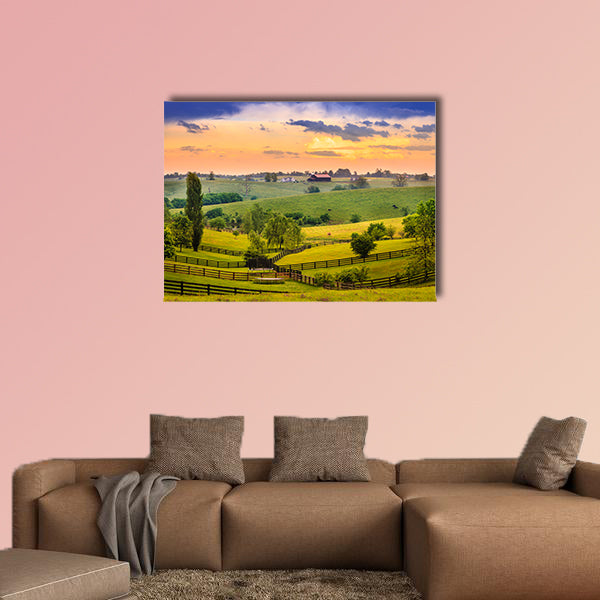 Evening scene in Kentucky Multi panel canvas wall art.