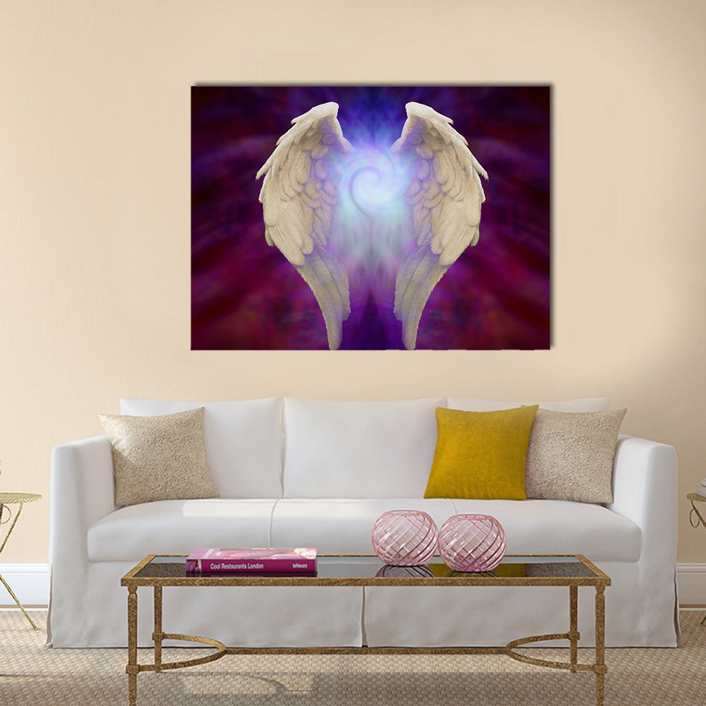 Angel Wings and Universal Spiral Multi Panel Canvas Wall Art