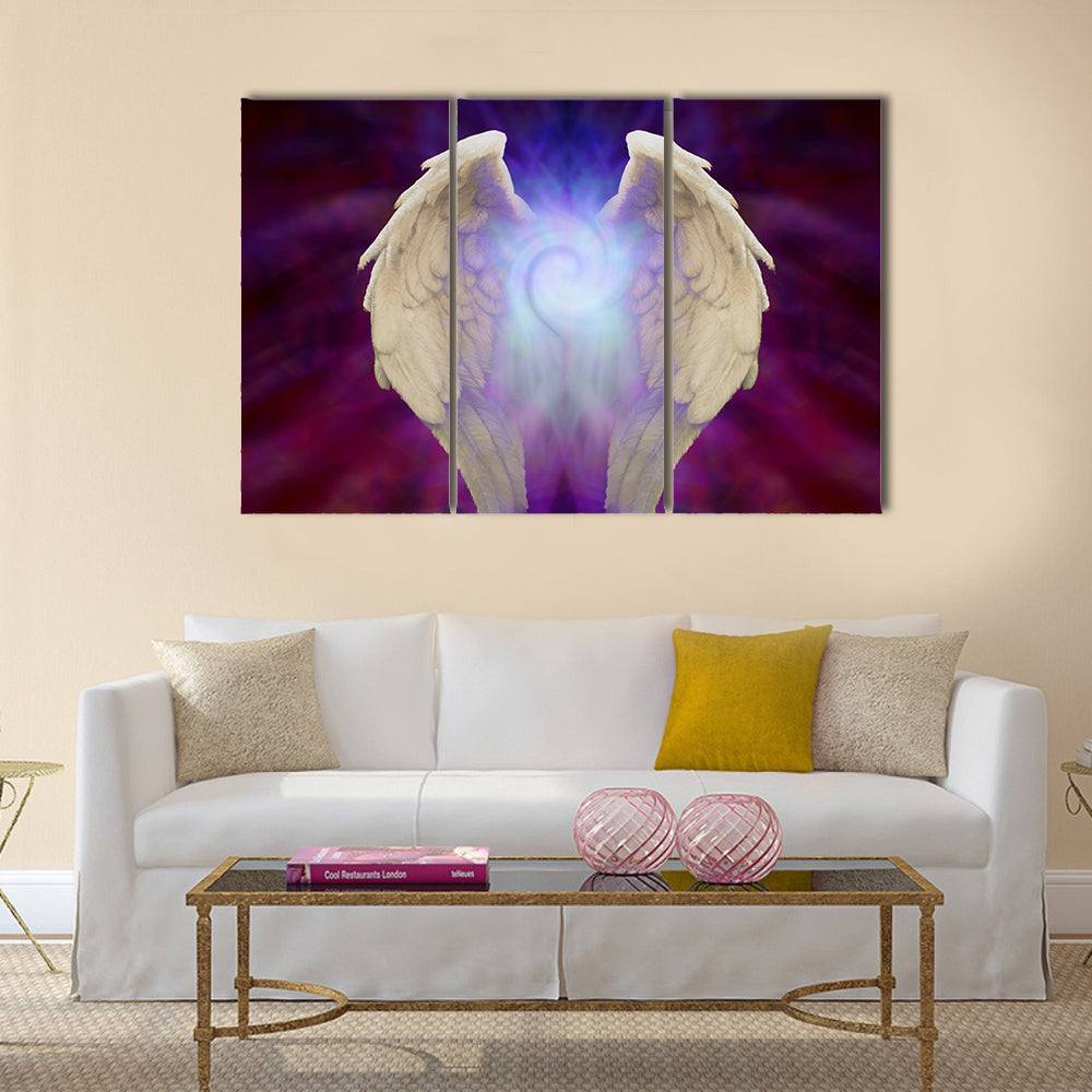Angel Wings and Universal Spiral Multi Panel Canvas Wall Art