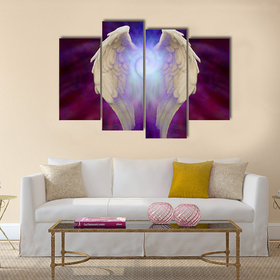 Angel Wings and Universal Spiral Multi Panel Canvas Wall Art