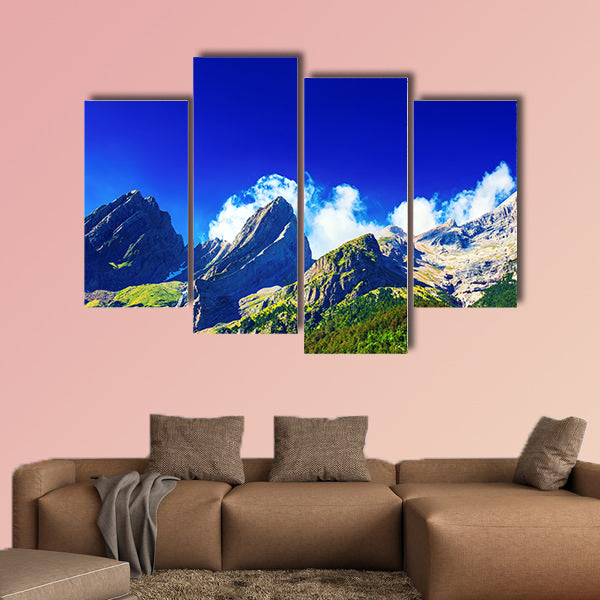 Pyrenees Mountains summer panorama. Multi panel canvas wall art