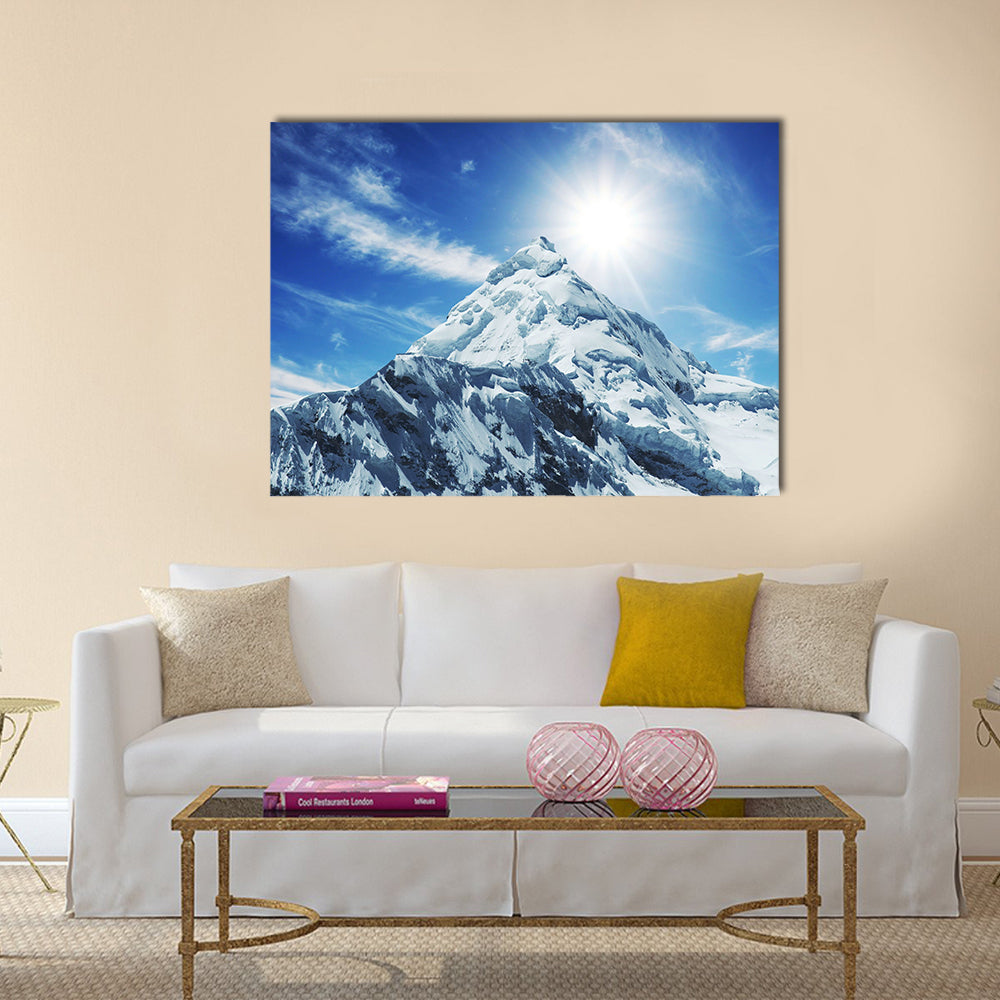 Snowcovered high mountain in Cordilleras Multi panel canvas wall art