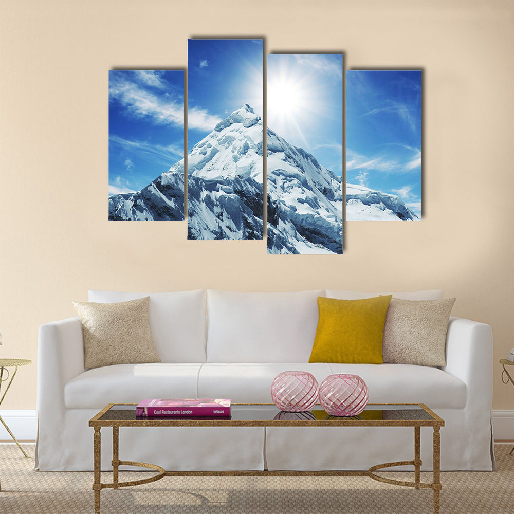 Snowcovered high mountain in Cordilleras Multi panel canvas wall art