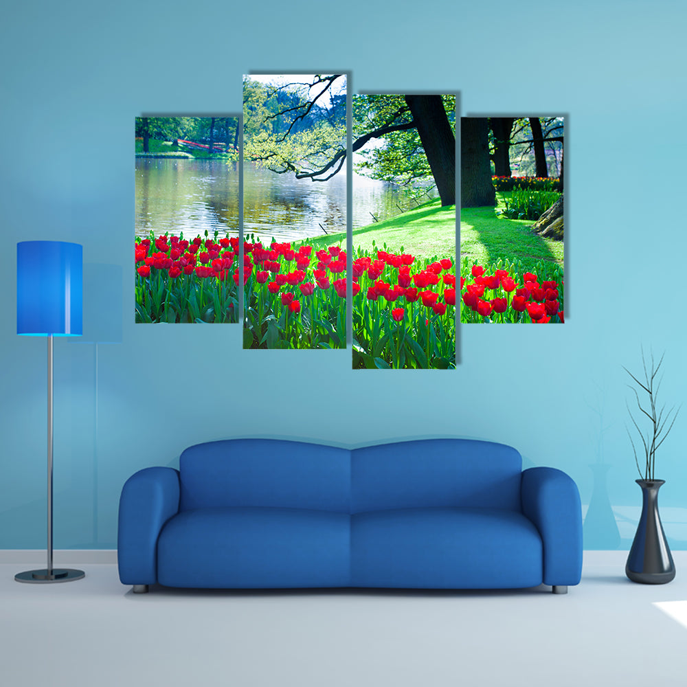 Most beautiful Garden landscape, multi panel canvas wall art