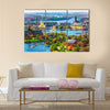 Scenic summer aerial panorama of the Old Town Gamla Stan architecture in Stockholm, Sweden canvas wall art