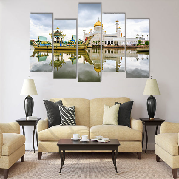 Sultan Omar Ali Saifudding Mosque Multi panel canvas wall art