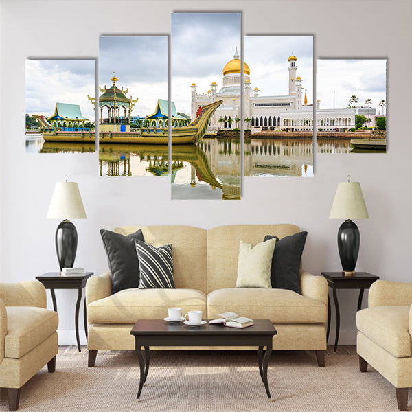 Sultan Omar Ali Saifudding Mosque Multi panel canvas wall art