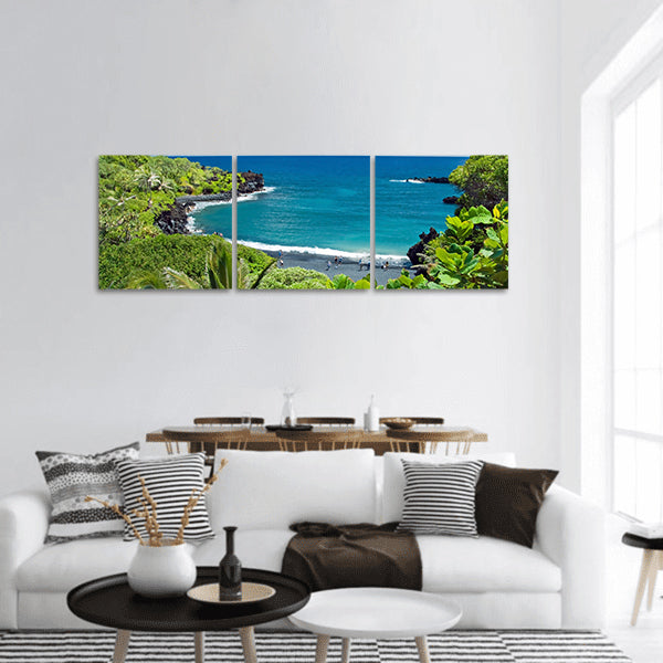 Hawaii paradise on Maui island panoramic canvas wall art