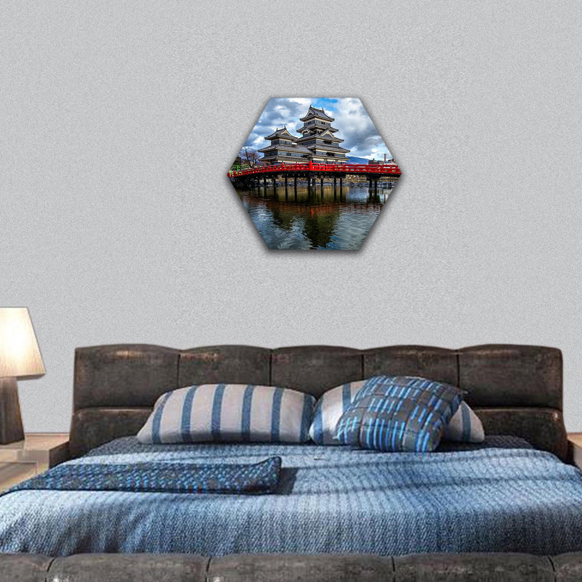 Matsumoto Castle hexagonal canvas wall art